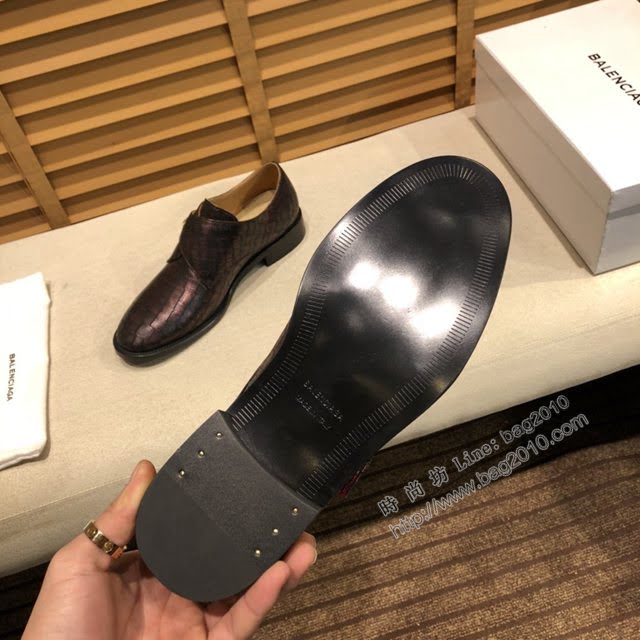 Balenciaga經典款男鞋 巴黎世家頂級版本進口原版小牛皮西裝鞋  hdbl1191